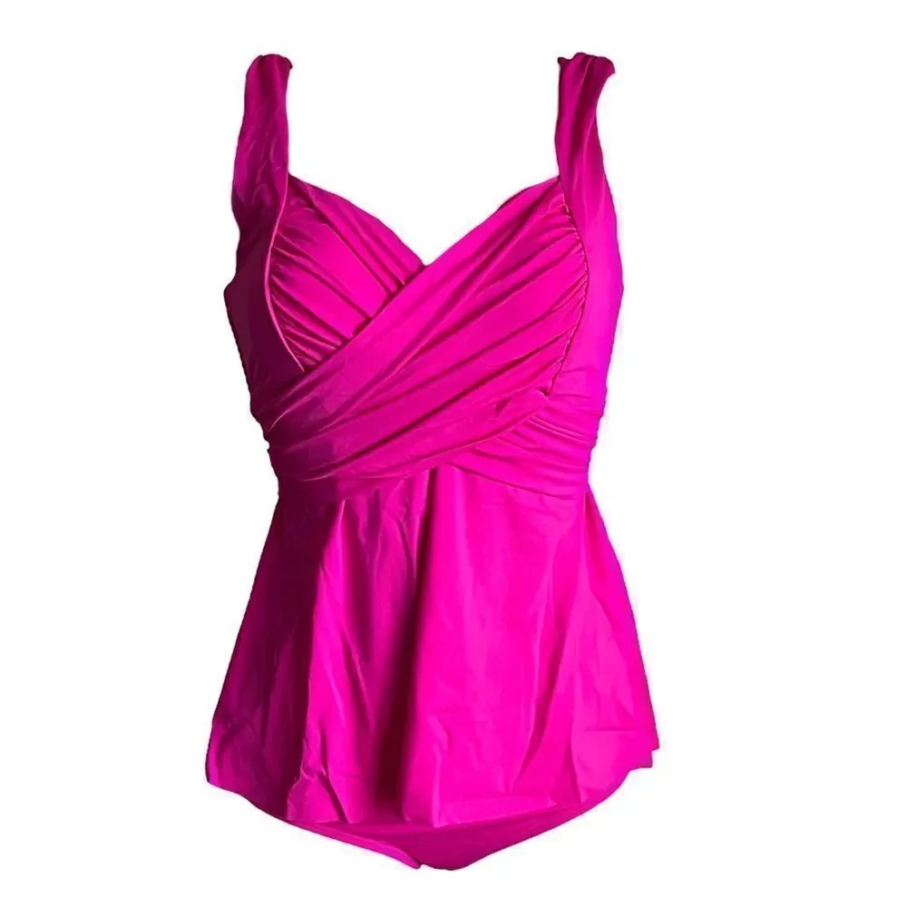 Kim Gravel Wrap Sweetheart Tankini Top and Brief Swimsuits Set